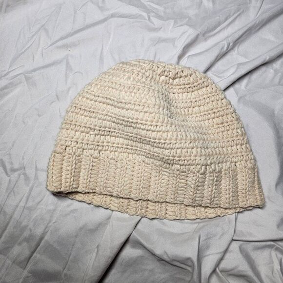 crochet cream y2k ponytail indie sleaze beanie - Picture 3 of 3